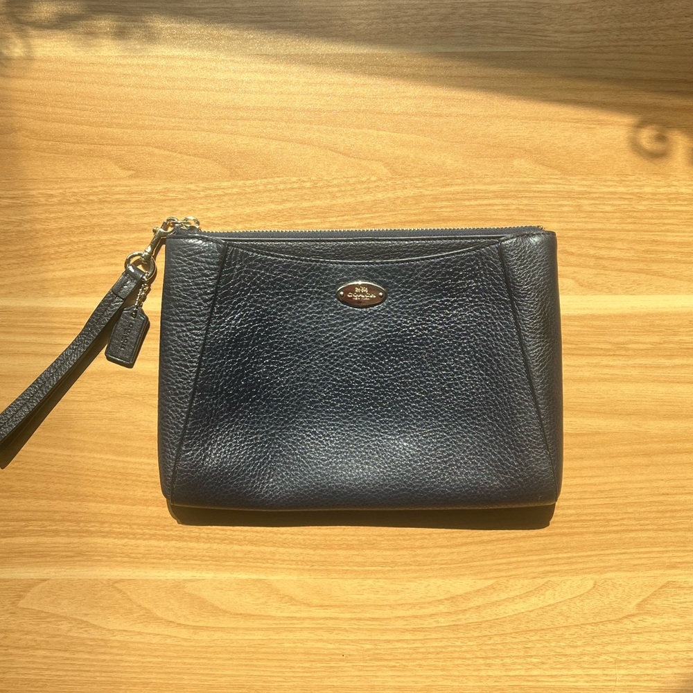 Navy Coach wristlet